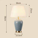 Light blue ice crack ceramic table lamp for bedroom with gold base