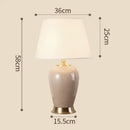 Light blue ice crack ceramic table lamp for bedroom with gold base