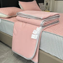 Light blue ice silk quilt set bedroom cool feeling bedding