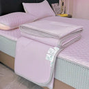 Light blue ice silk quilt set bedroom cool feeling bedding