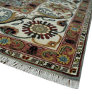 Light Blue, Ivory and Peach Turkish Design Traditional Floral 8x10 and 9x12 Hand Knotted Wool Area Rug