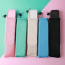 Light blue mesh cotton linen cutlery case for dining room travel