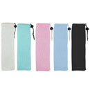 Light blue mesh cotton linen cutlery case for dining room travel