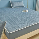 Light blue quilted latex fitted sheet set bedroom bed pad