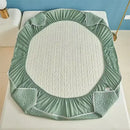 Light blue quilted latex fitted sheet set bedroom bed pad
