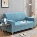 Light blue quilted thicken sofa cover – living room couch slipcover