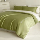 Light blue satin cotton embroidery bedding set bedroom duvet kit