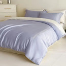 Light blue satin cotton embroidery bedding set bedroom duvet kit