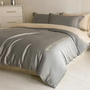 Light blue satin cotton embroidery bedding set bedroom duvet kit