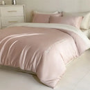 Light blue satin cotton embroidery bedding set bedroom duvet kit