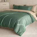 Light blue satin cotton embroidery bedding set bedroom duvet kit