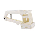 Light blue spring loaded garlic press slicer – kitchen tool