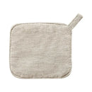Light gray cotton linen coaster set with handle for dining room