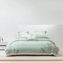 Light gray eucalyptus lyocell soft bedding set bedroom leaf embroidery
