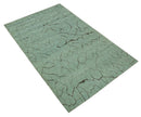 Light Green and Charcoal Hand loom Modern Crack Design 5x8 Wool and Art Silk Area Rug
