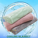 Light green bamboo knitted cooling blanket bedroom ribbed throw