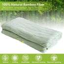 Light green bamboo knitted cooling blanket bedroom ribbed throw