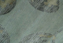 Light Green, Charcoal and Olive Leaf Design 6x9 Hand loom Wool and Viscose Area Rug