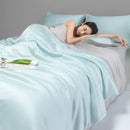 Light green & cream cool ice silk quilt set bedroom bedding