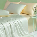 Light green & cream cool ice silk quilt set bedroom bedding