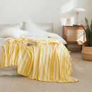 Light green leaf pattern bamboo knitted cooling blanket bedroom throw