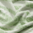 Light green leaf pattern bamboo knitted cooling blanket bedroom throw