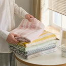 Light green leaf pattern bamboo knitted cooling blanket bedroom throw