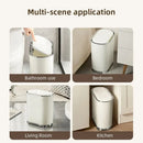 Light luxury bathroom trash can cream sensor waste bin kitchen