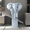 Light luxury light blue elephant ornaments living room sculpture