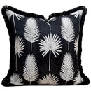 Light luxury designer black & white palm leaf pillow cover living room