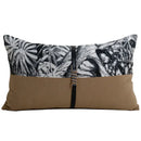 Light luxury designer black & white palm leaf pillow cover living room