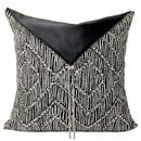 Light luxury designer black & white palm leaf pillow cover living room