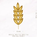Light luxury iron golden wheat leaf wall decoration living room