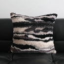 Light luxury plush black & white striped pillow cover living room