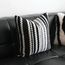 Light luxury plush black & white striped pillow cover living room