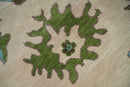 Light Peach, Green and Aqua Hand knotted Traditional Oushak 9x12 wool Area Rug