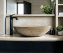 Light Mocha Travertine Oval Vessel Sink