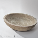Light Mocha Travertine Oval Vessel Sink