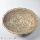 Light Mocha Travertine Oval Vessel Sink