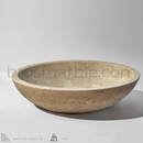 Light Mocha Travertine Oval Vessel Sink