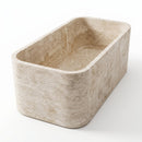 Light Travertine Rectangular Bathtub - 32"x60"x22" - Honed (Partially Filled)