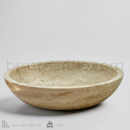 Light Travertine Round Vessel Sink