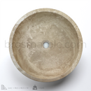 Light Travertine Round Vessel Sink