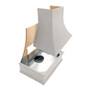Light Grey Range Hood With Curved Front, Brass Strapping and Buttons - 30", 36", 42", 48", 54" and 60" Widths Available