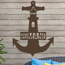Lighthouse Anchor with Family Name