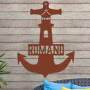 Lighthouse Anchor with Family Name