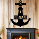Lighthouse Anchor with Family Name