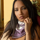 Verona - Silk Neckerchief - White & Lilac