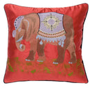 Lime green satin elephant embroidery sofa cushion cover living room