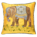 Lime green satin elephant embroidery sofa cushion cover living room